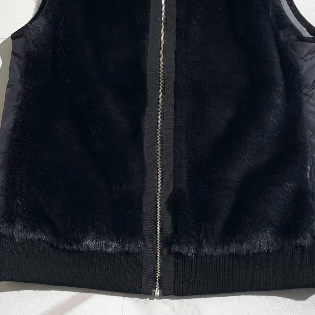 【極美品/L】LANVIN SPORT ランバン ファー ボア ジップベスト