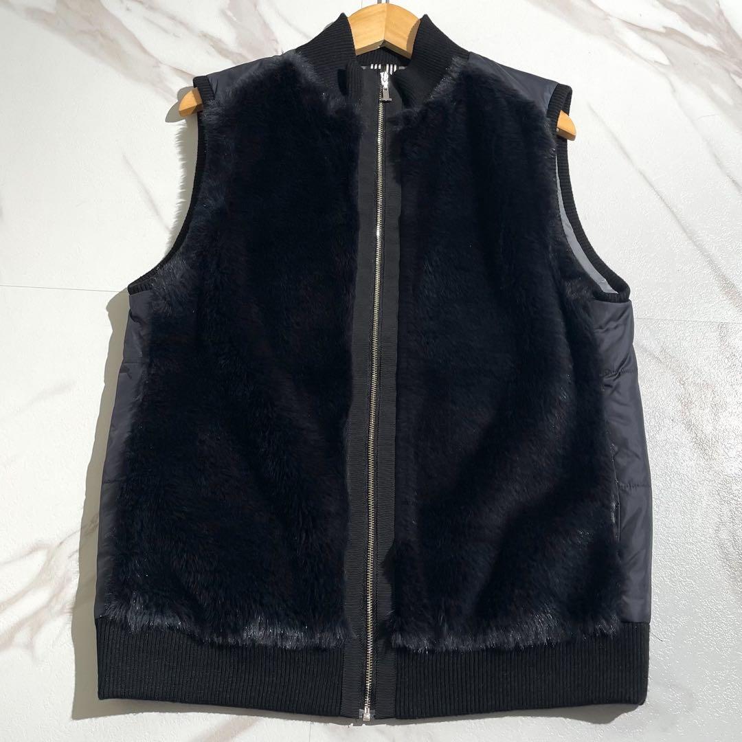 【極美品/L】LANVIN SPORT ランバン ファー ボア ジップベスト