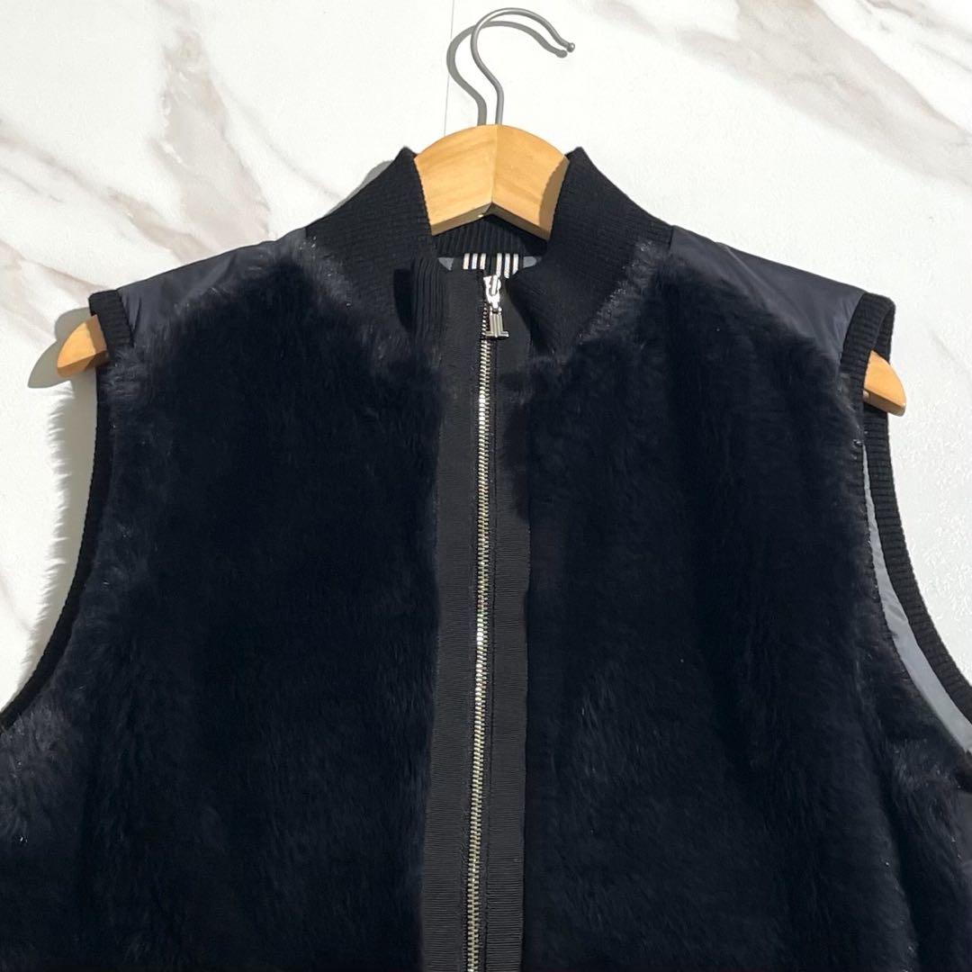 【極美品/L】LANVIN SPORT ランバン ファー ボア ジップベスト
