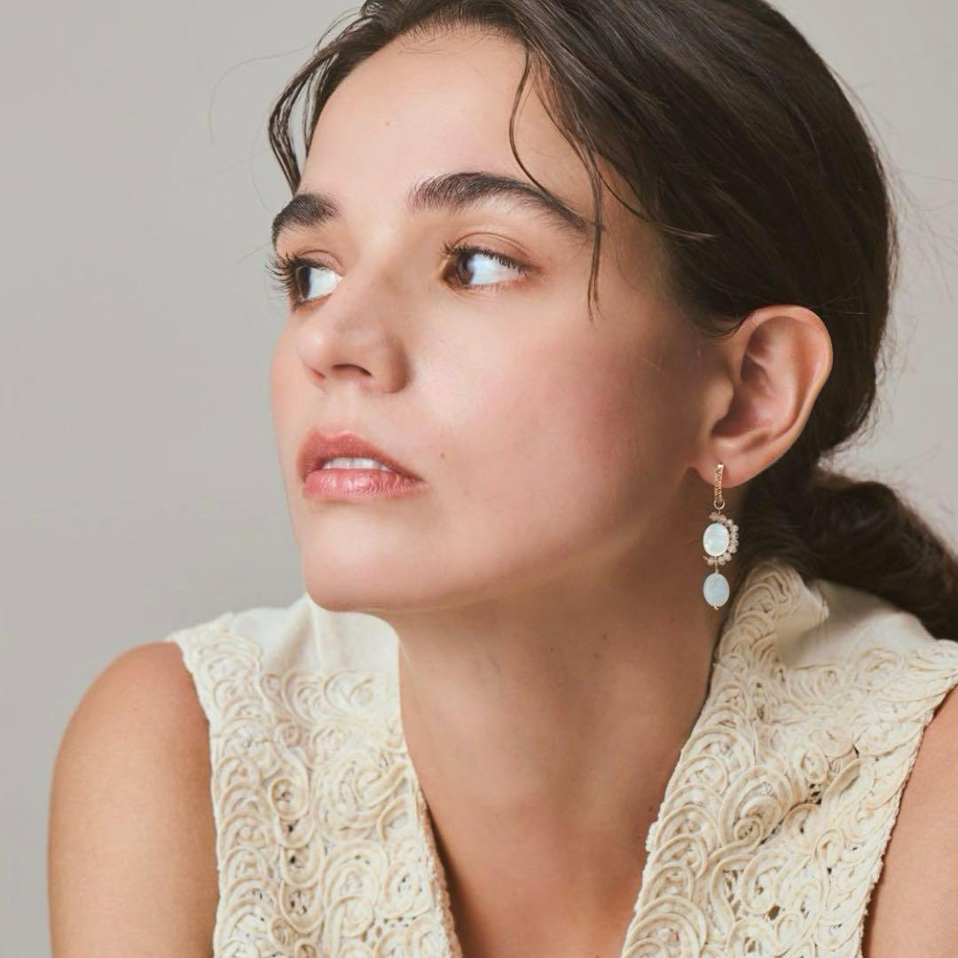 り*な様 未使用 agete ピアスチャーム ラブラドライト シェル アクアマリ