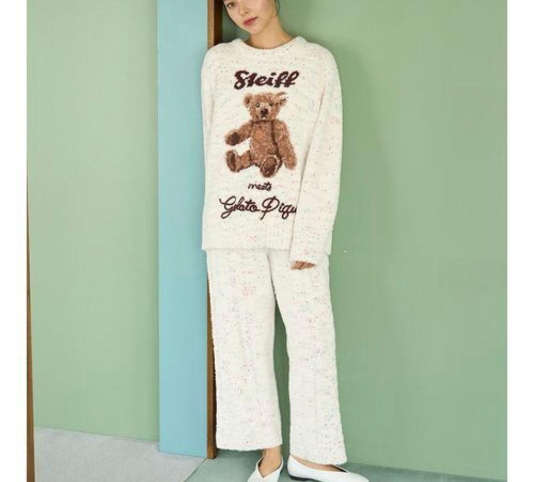 ジェラートピケ【シュタイフ】プルオーバー+ロングパンツセット【CRM】