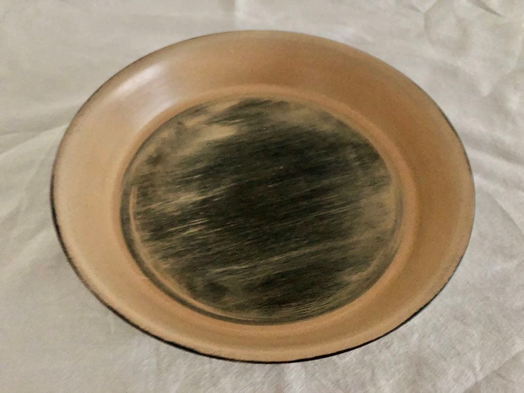 【希少】三谷龍二　黒漆と白漆のプレート　15cm