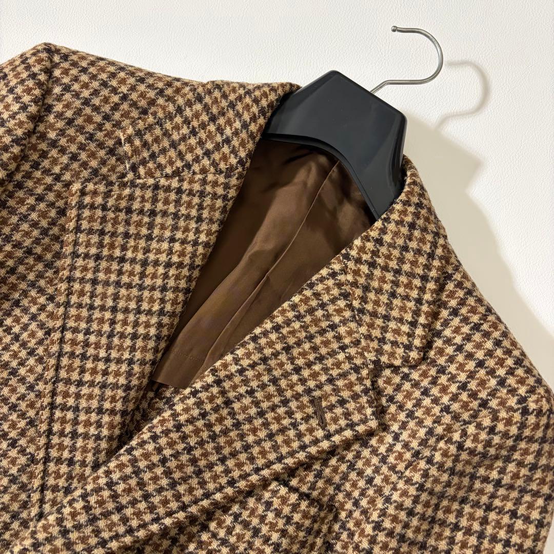 美品 バーバリー ツイードジャケット ハウンドトゥース ブリティッシュ調 AB4