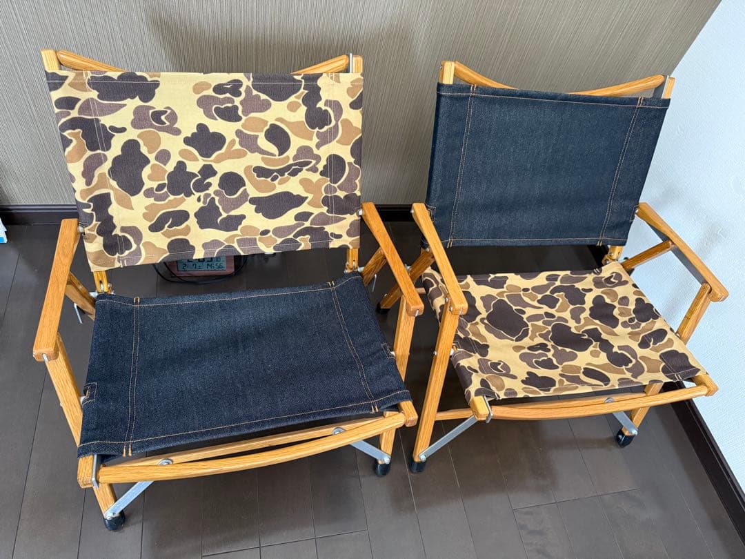 カーミットチェア② 2脚セット　生地張替え済　美品