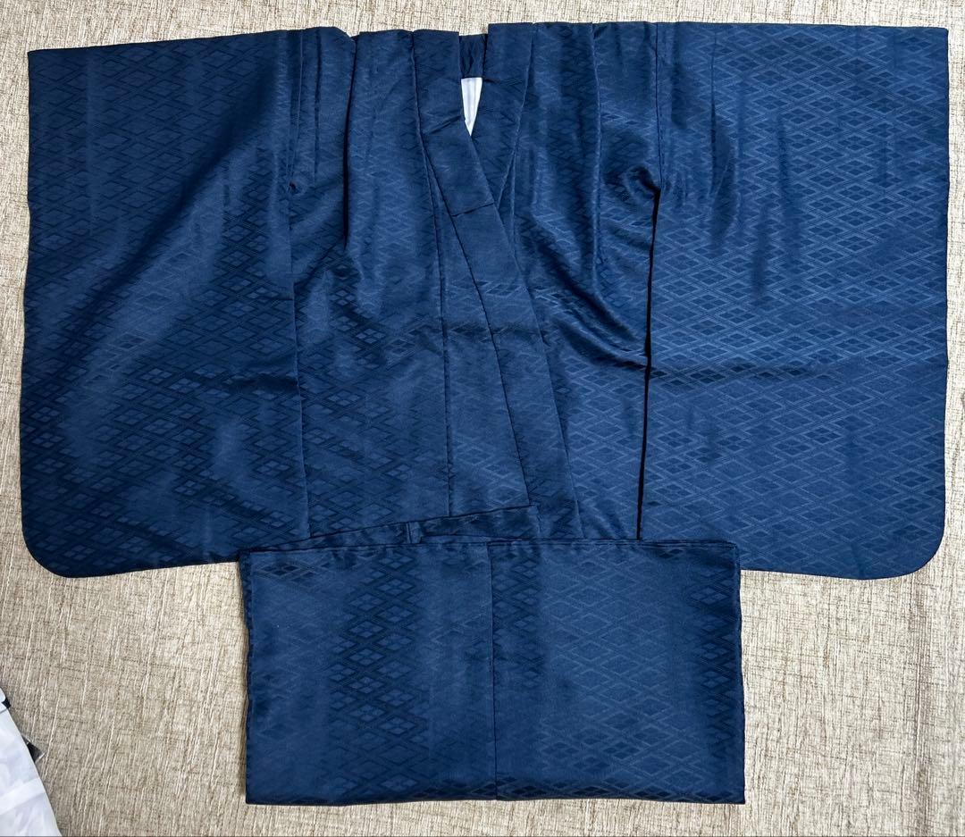 七五三　男の子　和装　着物　セット　5歳　袴　紺　鷹　富士　金