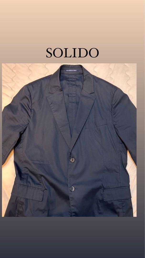【極美品】SOLIDO パッカブルスーツ　ネイビー