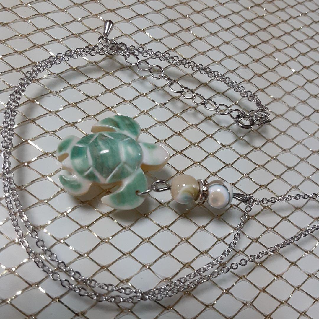 夜光貝　(ほたるガラスカフェ結様。お取引き中)　4点セット『馬/猫×2/亀』