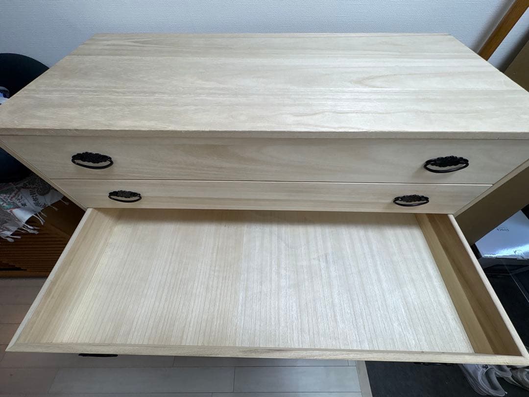 【日本製】天然木桐箪笥　3段桐タンス　マーゼルン