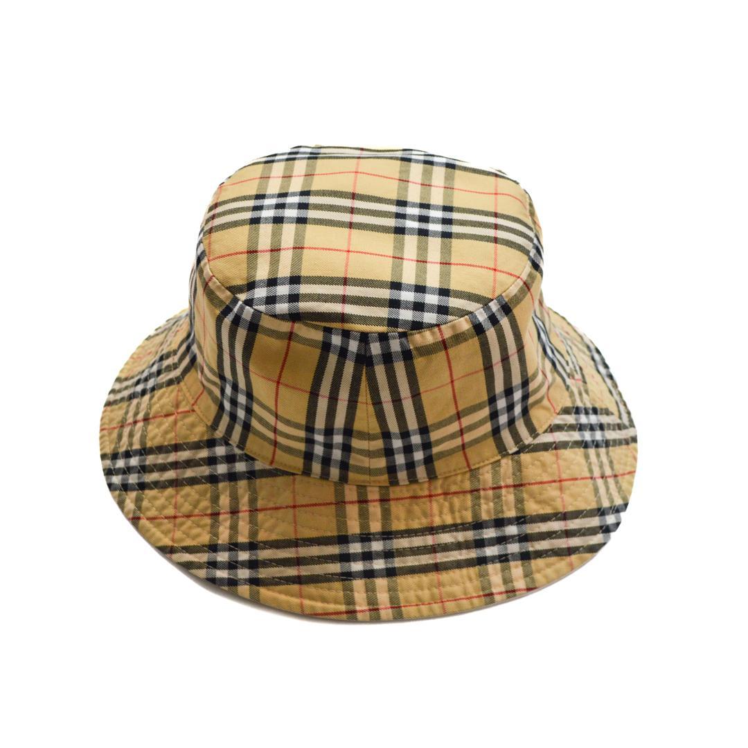 【美品】Burberryバーバリー ノバチェック柄×白リバーシブルバケットハット