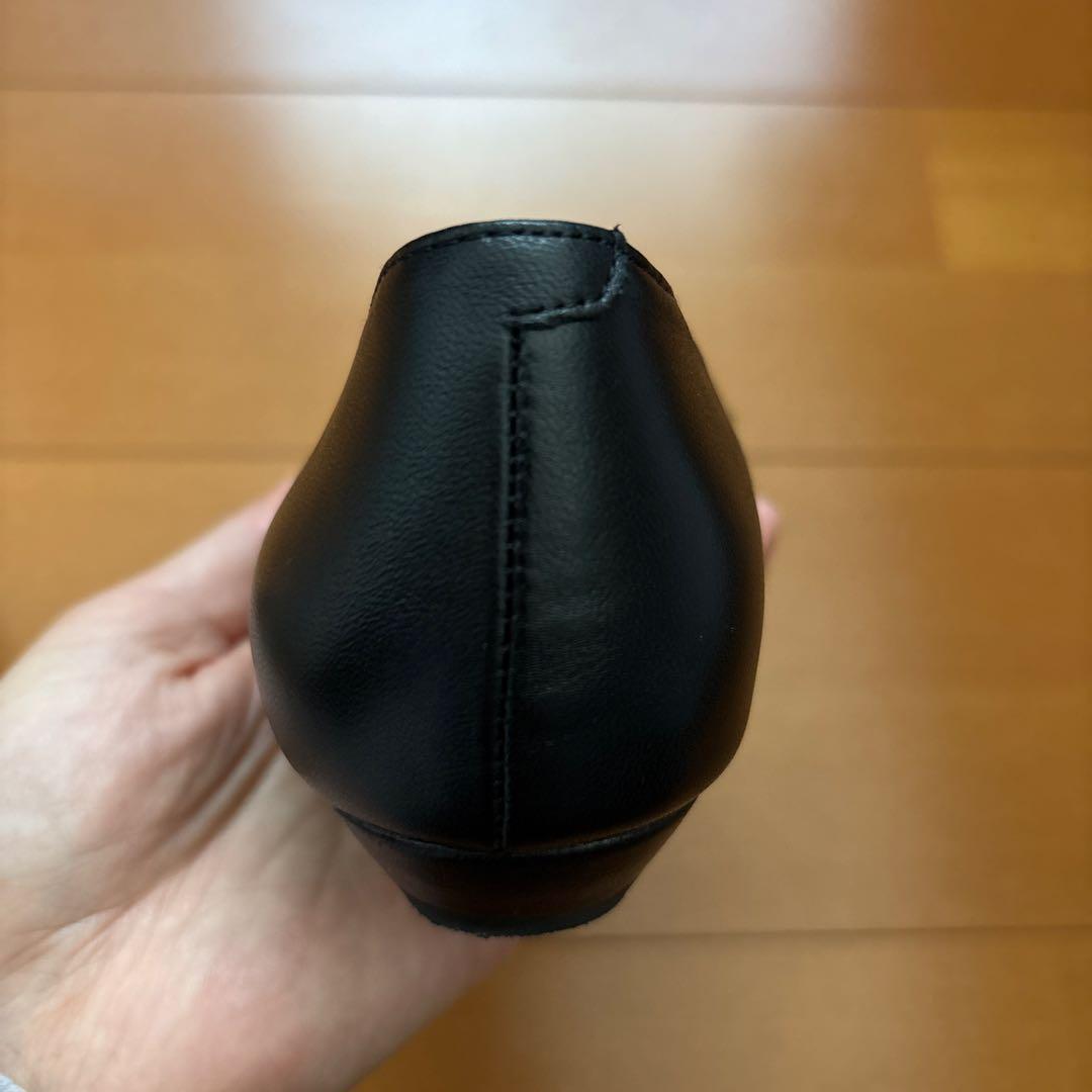 「HIMIKO」WEB限定デザイン ローヒールパンプ　ブラック　24cm