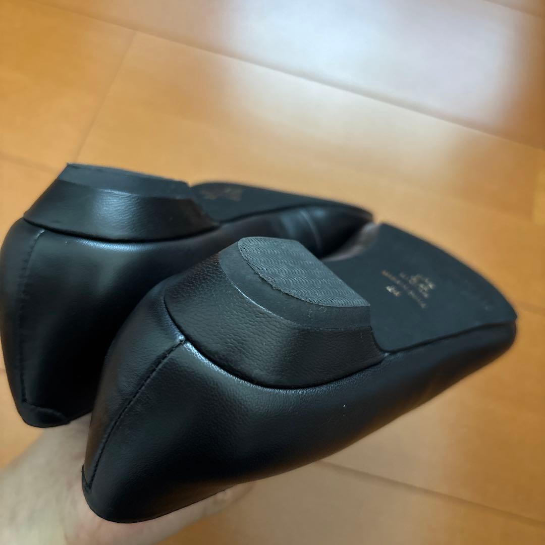 「HIMIKO」WEB限定デザイン ローヒールパンプ　ブラック　24cm