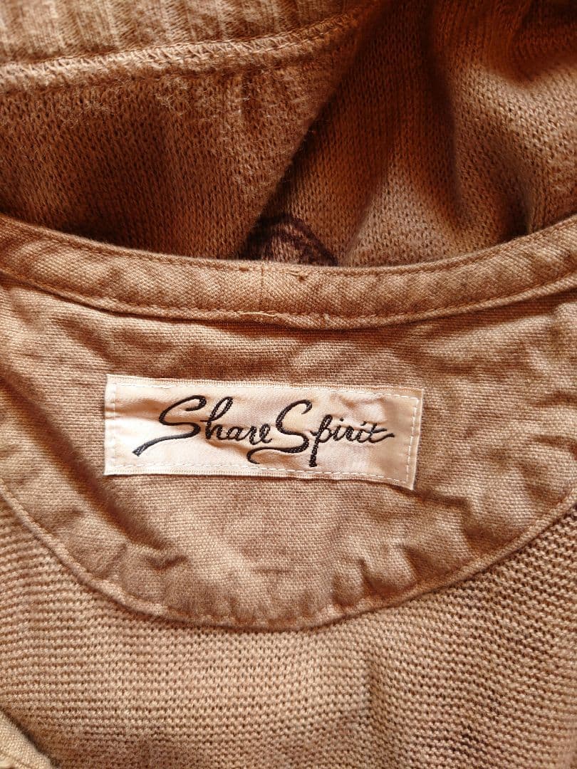 SHARESPIRIT シェアースピリット　プリントチュニック　ベージュ