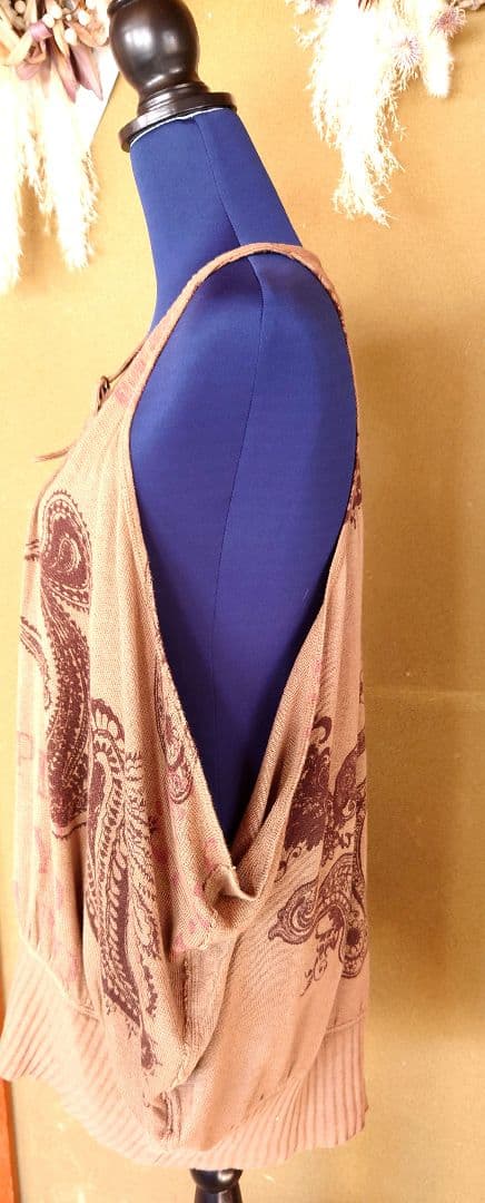 SHARESPIRIT シェアースピリット　プリントチュニック　ベージュ