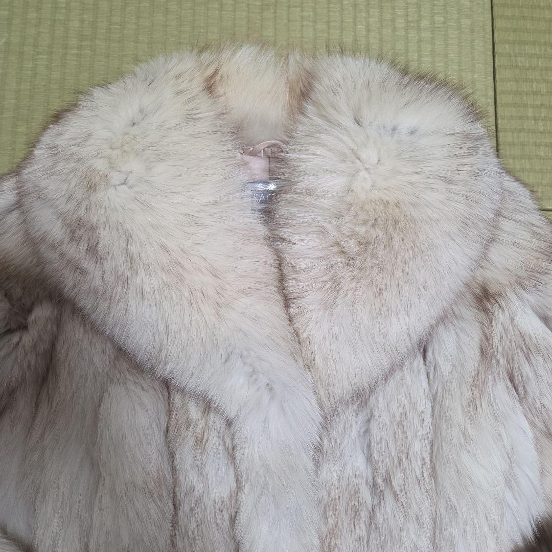 SAGA FOX 銀サガ フォックス ショールカラー ファーコート 肉厚