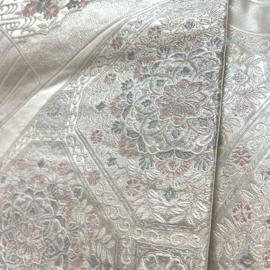 407 振袖フルセット 正絹 薄紫 白 オフホワイト 金彩 総柄 フェミニン