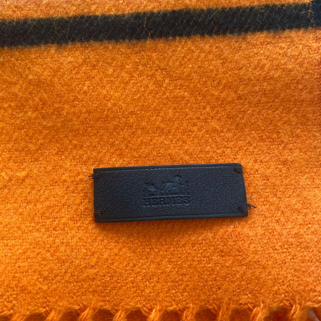 きゅーてぃー　HERMÈS オレンジストライプマフラー