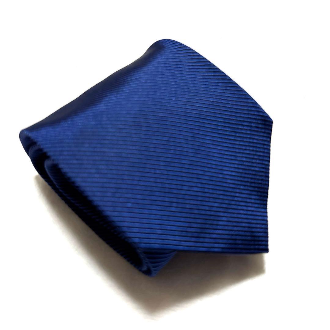 GUCCI グッチ　ネクタイ　ネイビー　無地　ソリッド　美品