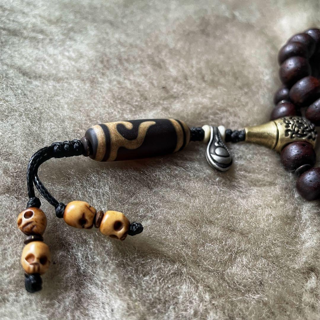 星月菩提樹・山珊瑚/二連数珠型 チベタン ネックレス