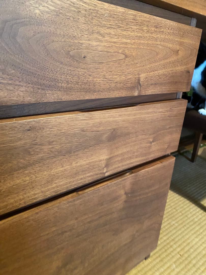 マスターウォール システムデスク ウォールナット 天板無垢 W2100