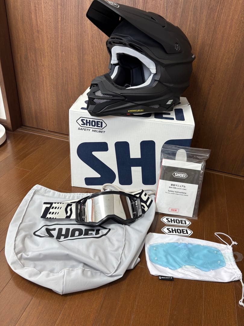 SHOEI ショウエイ/VFX-WR マットブラック　SCOTTゴーグル付き