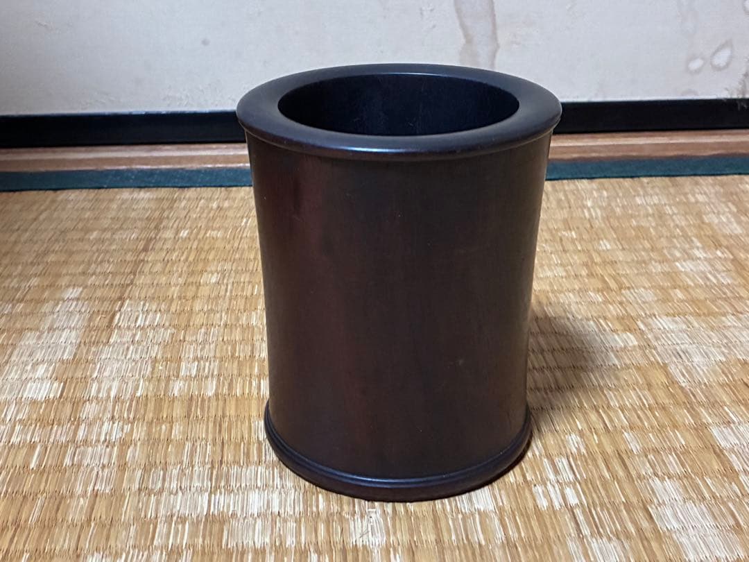 天然木 木製 唐木 筆筒 筆立