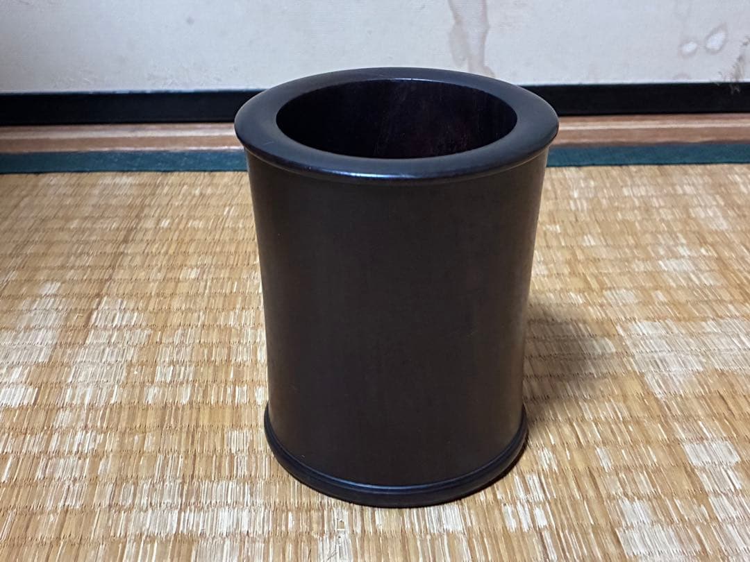 天然木 木製 唐木 筆筒 筆立