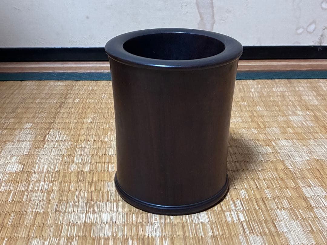 天然木 木製 唐木 筆筒 筆立