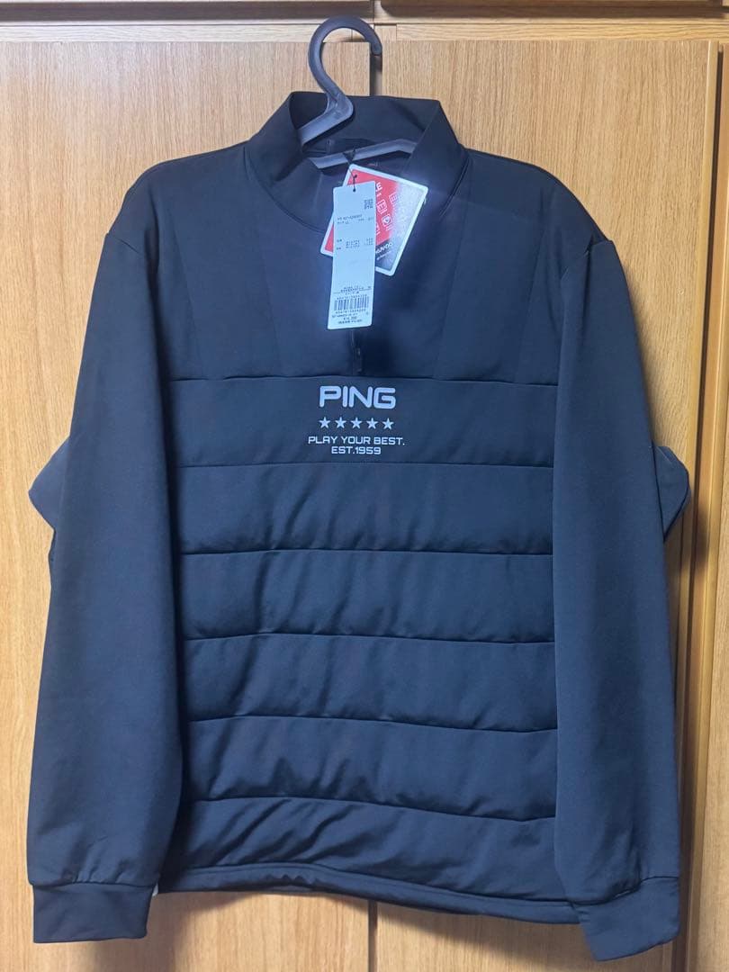【新品】PING ハーフジップシャツ　ゴルフウェア　ブラック　LLサイズ