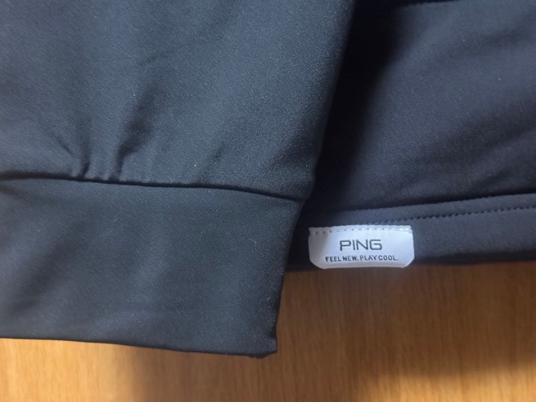 【新品】PING ハーフジップシャツ　ゴルフウェア　ブラック　LLサイズ