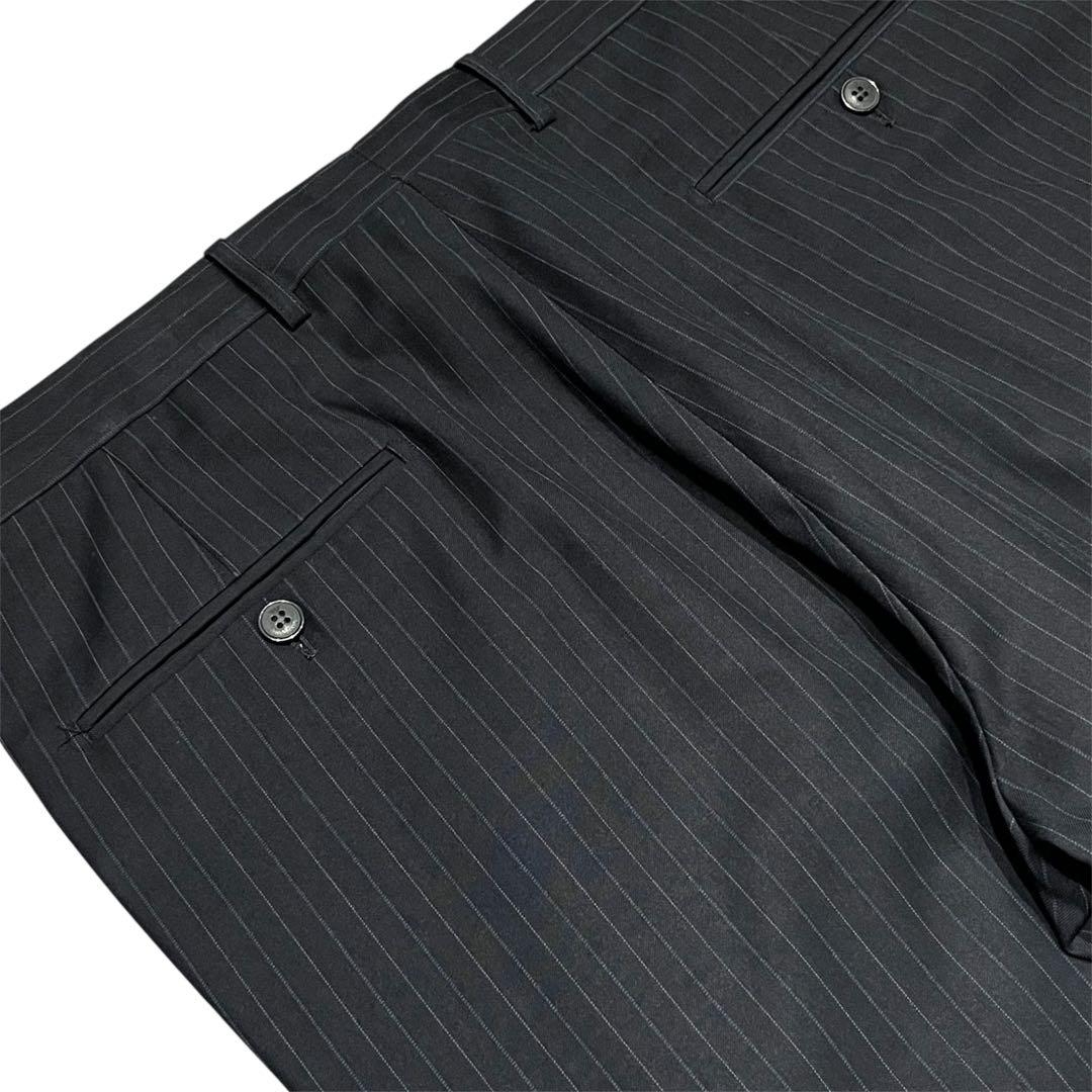 GIORGIO ARMANI ライトウール ストライプ ワイドスラックス