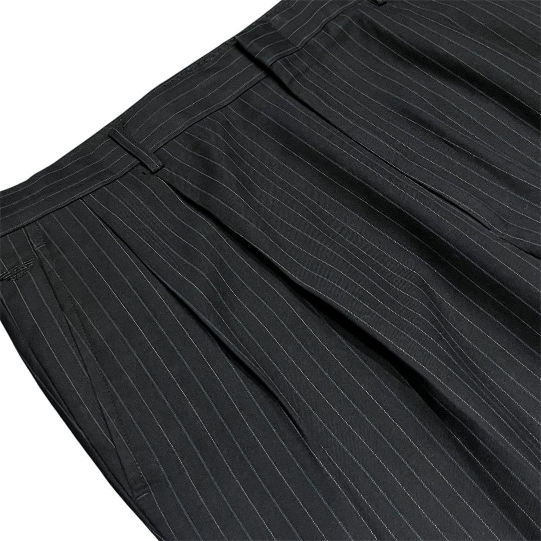 GIORGIO ARMANI ライトウール ストライプ ワイドスラックス