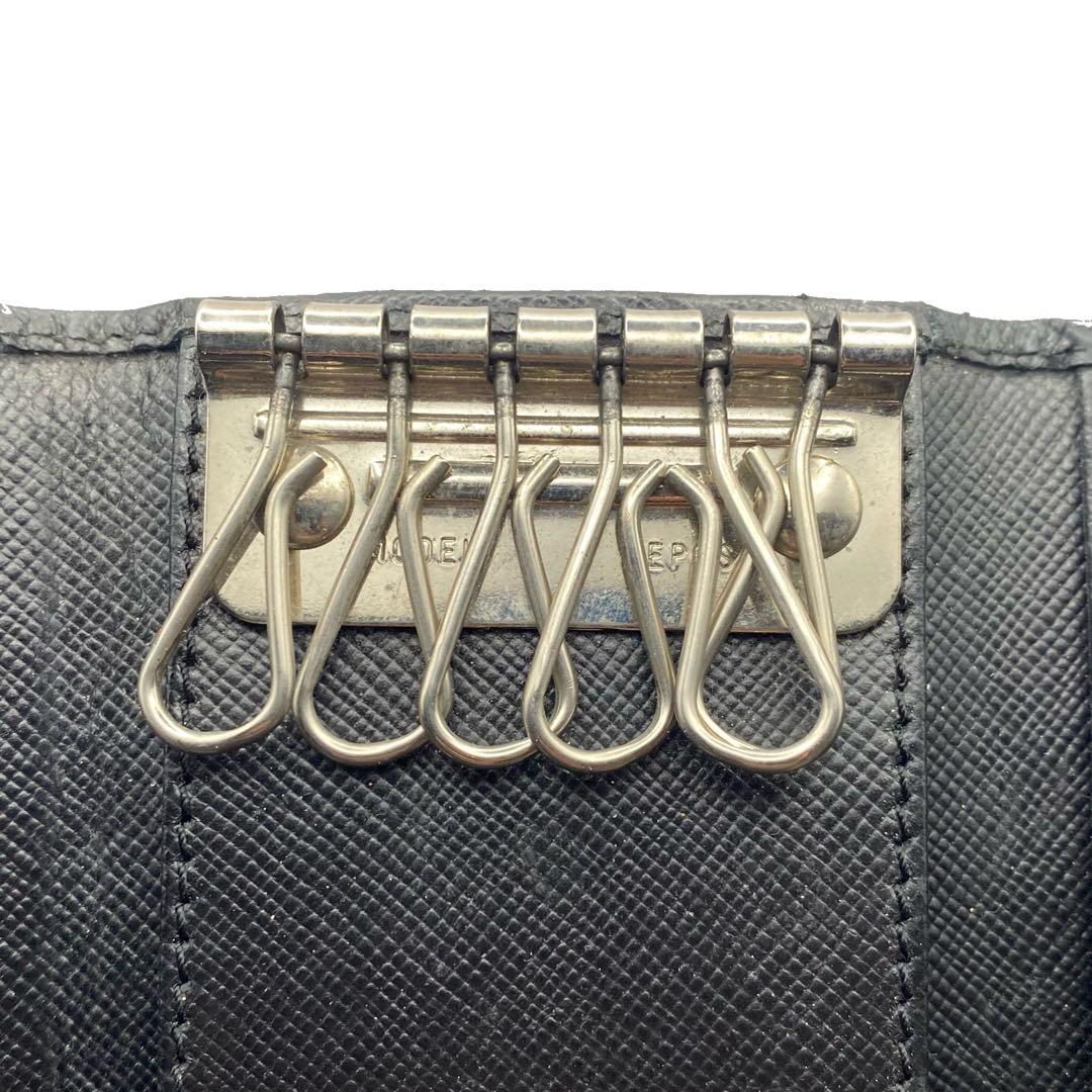 PRADA プラダ 6連 キーケース M222A ブラック サフィアーノ