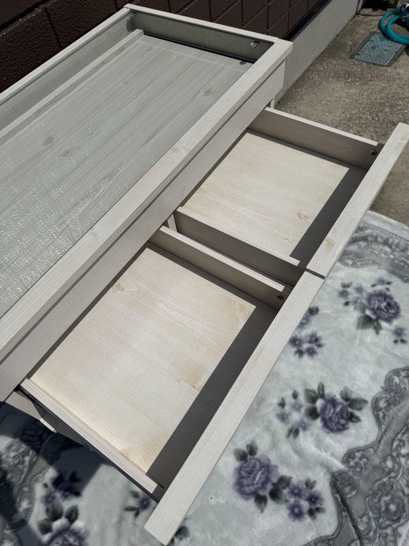 【美品】ぼん家具 チェスト 5段 ディスプレイ キャビネット タンス ガラス天板