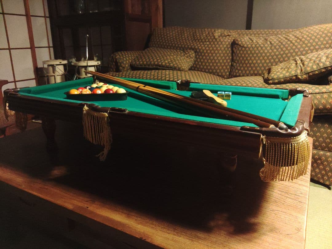 希少　ビリヤード　卓上　台　ろくろ足　轆轤　レトロ　アンティーク　ヴィンテージ