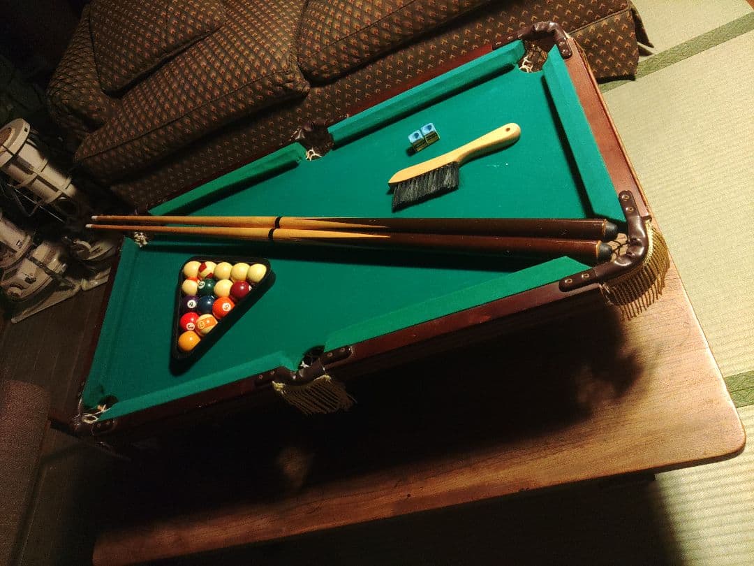 希少　ビリヤード　卓上　台　ろくろ足　轆轤　レトロ　アンティーク　ヴィンテージ