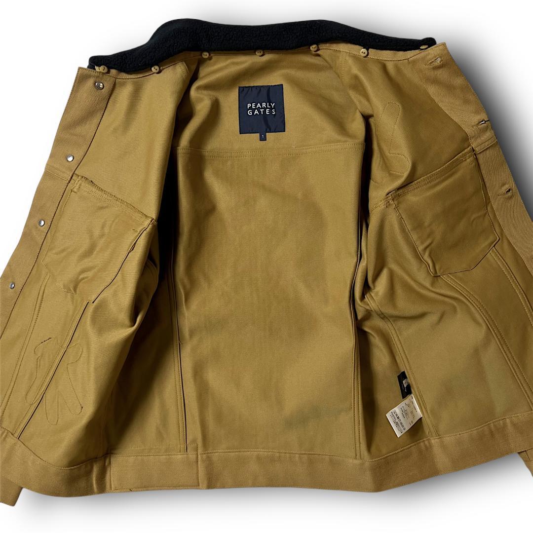 1 パーリーゲイツ 10oz ニットライクソロデニム ブルゾン キャメル系