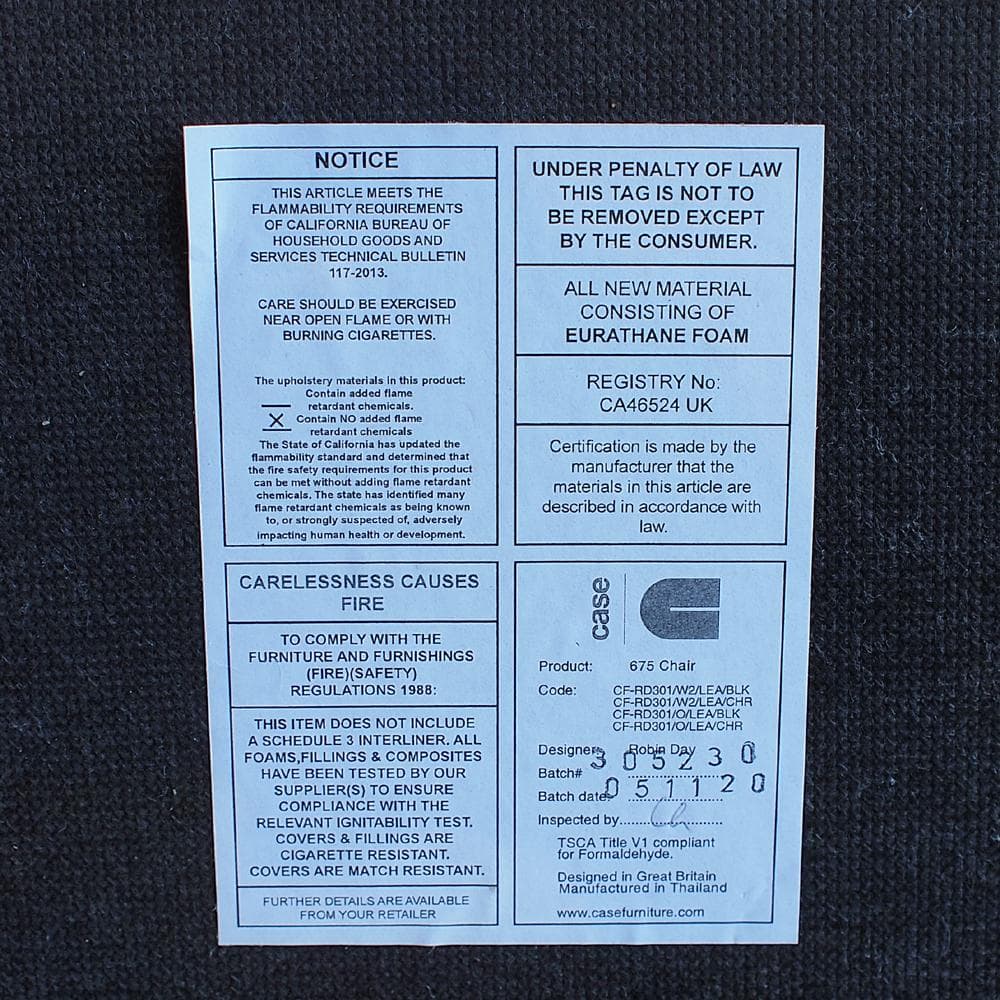 Case Furniture 675チェア オーク材×ファブリックシート