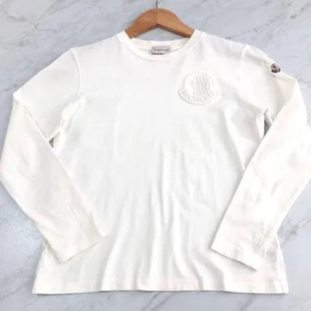 MONCLER 長袖Tシャツ 3D ロゴ ホワイト ロンT 152cm