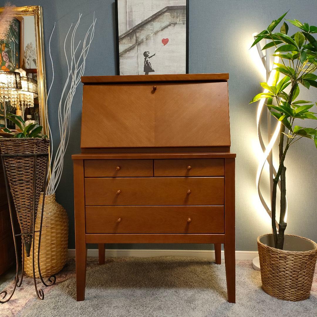 【希少】マルニ木工 ヴィンテージ ライティングビューローデスク キャビネット