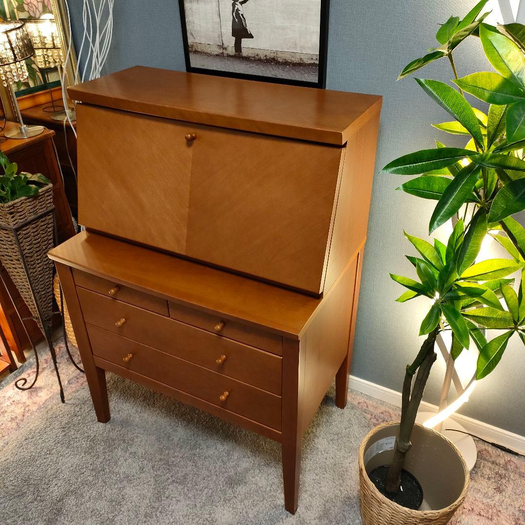 【希少】マルニ木工 ヴィンテージ ライティングビューローデスク キャビネット