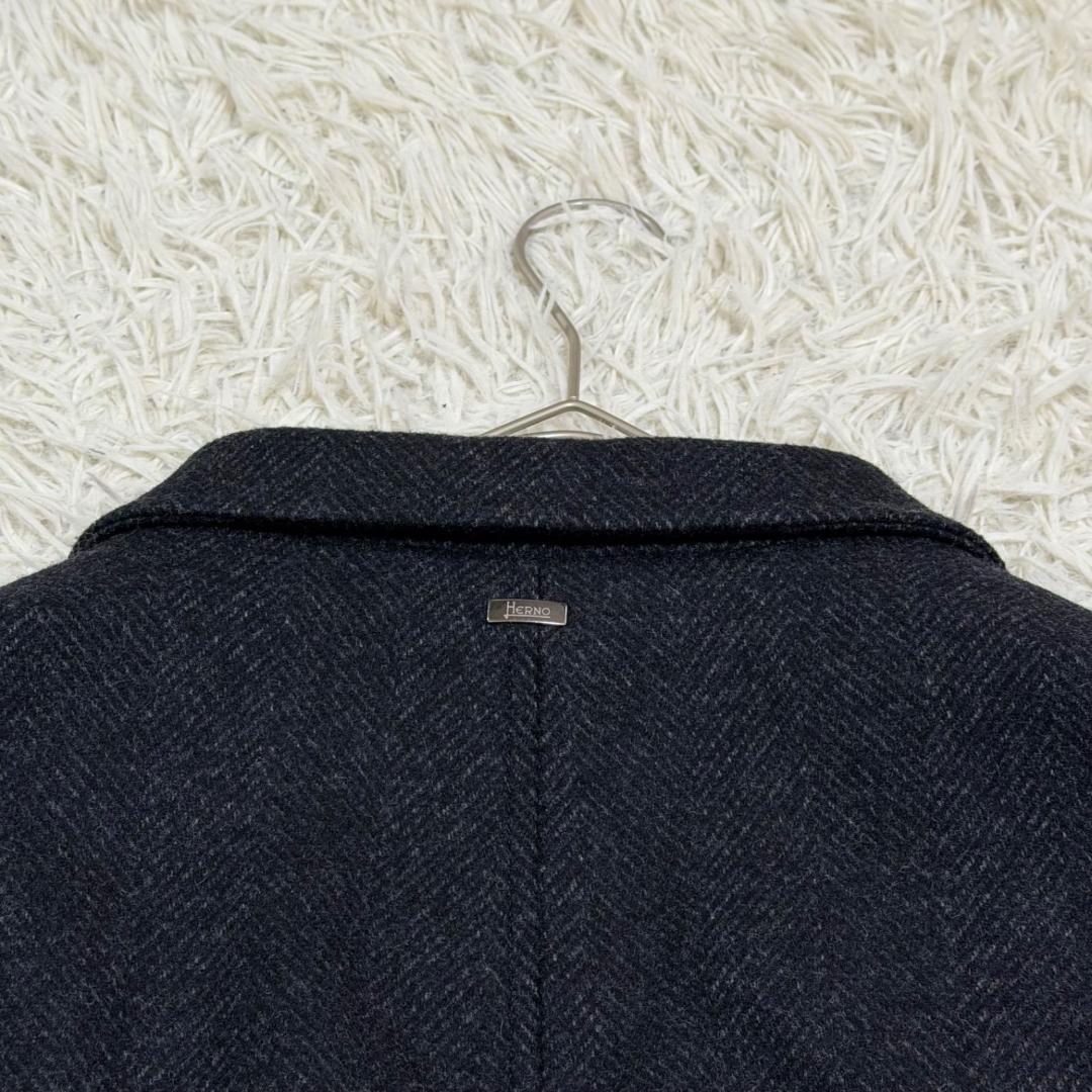 16798✨ヘルノ チェスターコート ヘリンボーン ツイード 50 LL