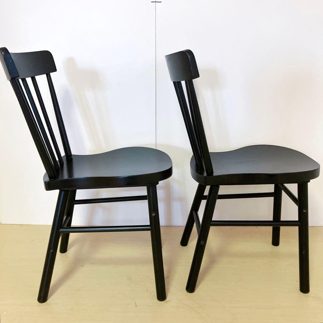 IKEA イケア　木製ダイニングチェア　ノッラリード　ウィンザーチェア　2脚