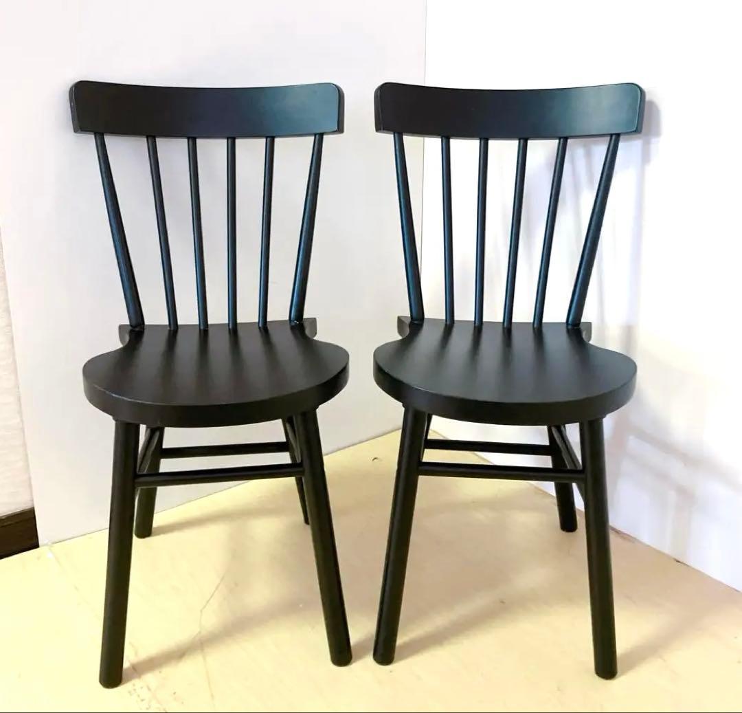IKEA イケア　木製ダイニングチェア　ノッラリード　ウィンザーチェア　2脚
