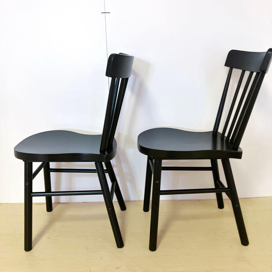 IKEA イケア　木製ダイニングチェア　ノッラリード　ウィンザーチェア　2脚