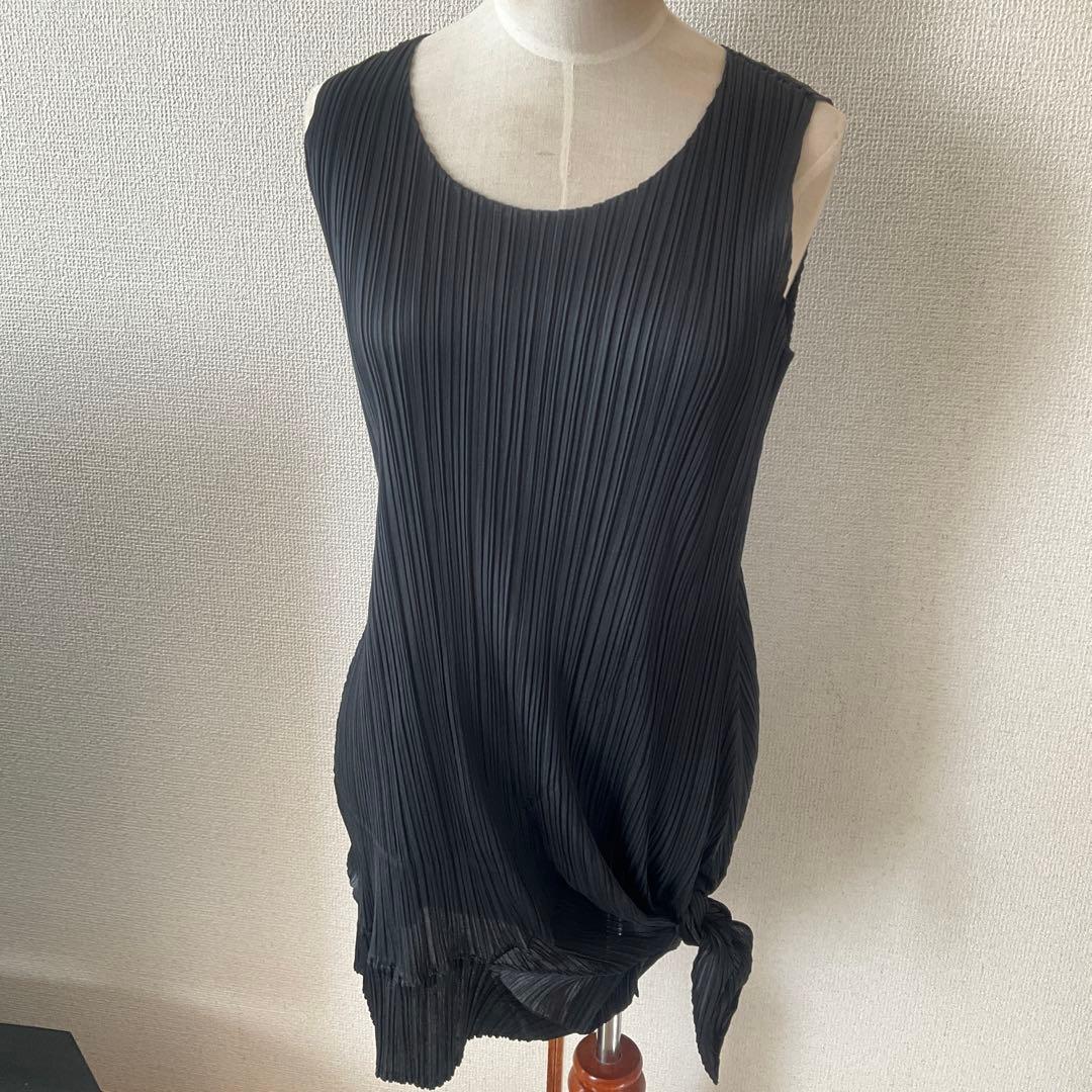 イッセイミヤケプリーツプリーズ黒 チュニックアシメントリー