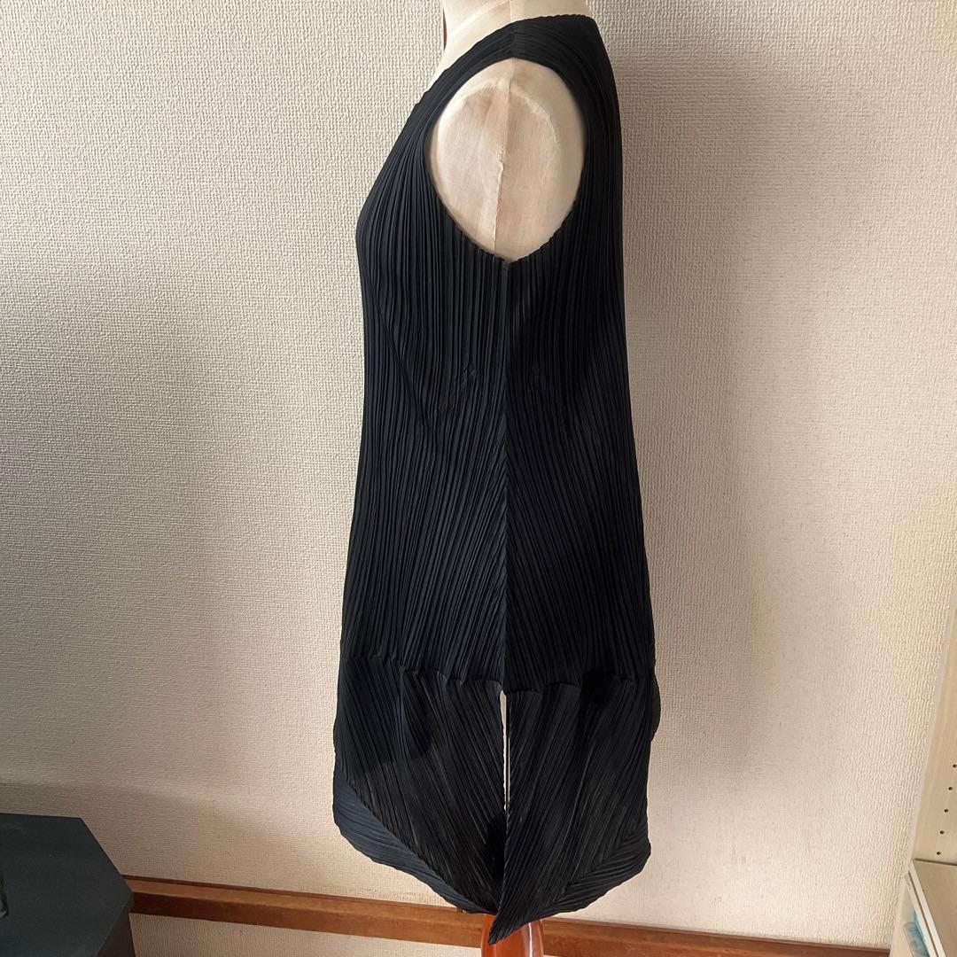 イッセイミヤケプリーツプリーズ黒 チュニックアシメントリー