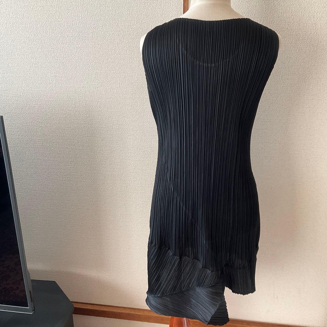 イッセイミヤケプリーツプリーズ黒 チュニックアシメントリー