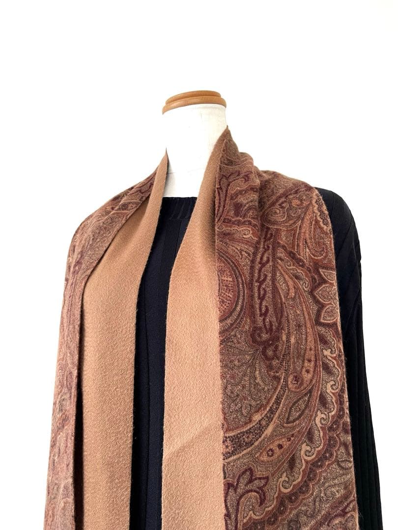 美品 ロロピアーナ カシミア100% 最高級 ペイズリーマフラー