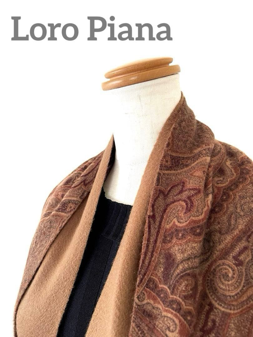 美品 ロロピアーナ カシミア100% 最高級 ペイズリーマフラー