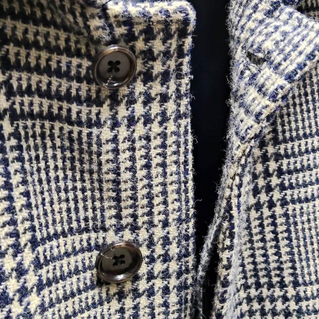 ハリスツイード × オックスフォードクラシックウールコート グレンチェック